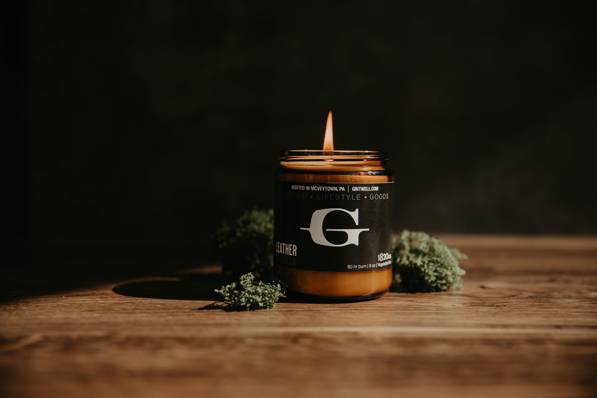Leather + Tobacco Candle – Gritwell