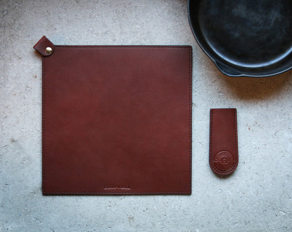 Leather Skillet Sleeve + Potholder