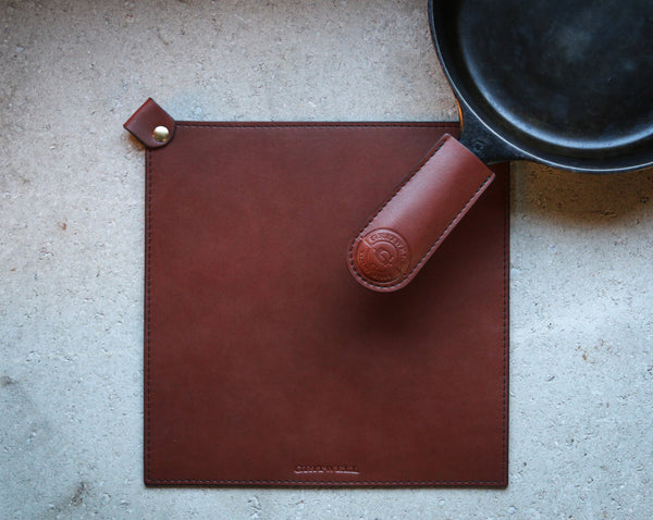 Leather Skillet Sleeve + Potholder